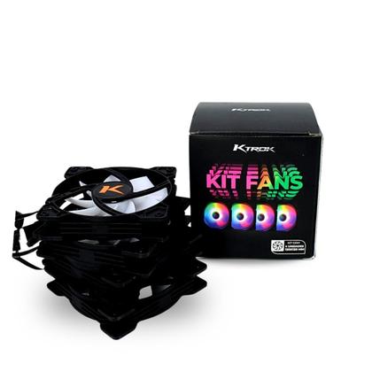 Imagem de Kit Cooler 4 Fans RGB Ktrok 120X120mm Silencioso 1200 RPM