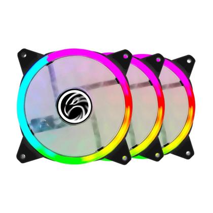 Imagem de Kit cooler com 3 para gabinete 12x12 cm com controle brazilpc bpc-kdl-argb