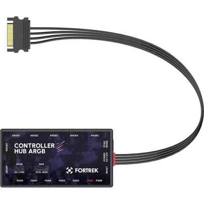 Imagem de Kit Cooler FAN ARGB Fortrek FROSTY Branco com CONTROLADORA/CONTROLE