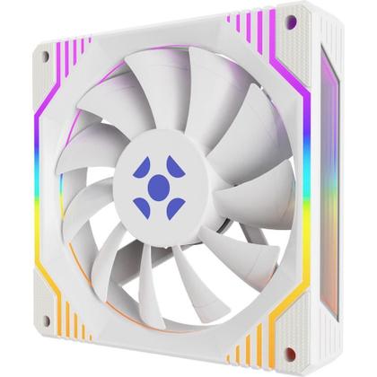 Imagem de Kit Cooler Fan Argb Fortrek Frosty Branco Com Controladora/controle
