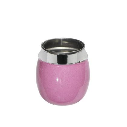 Imagem de Kit Copo 650ml Coco Alumínio + Canudo Inox Drinks Gin Rosa