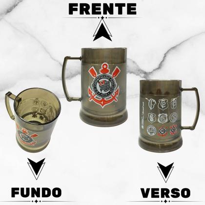 Imagem de Kit Copo Americano Vidro 190ml Tradicional + Caneca Gel 300ml Térmico Chopp Cerveja Corinthians