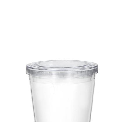 Imagem de Kit Copo Médio Descartável 440ml Para Viagem Com Tampa