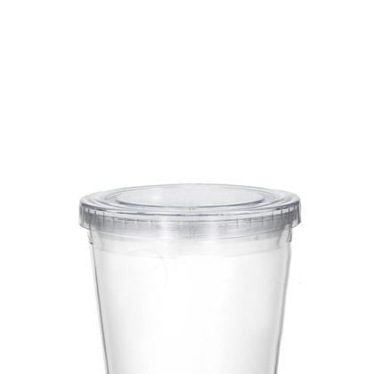 Imagem de Kit Copo Médio Descartável 440Ml Para Viagem Com Tampa