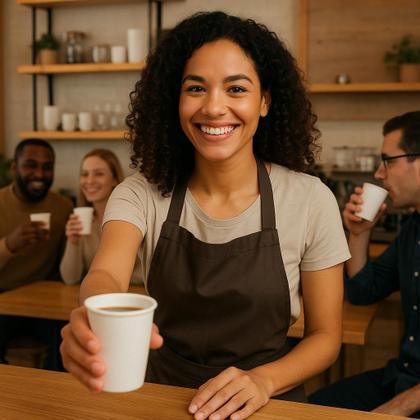 Imagem de Kit Copo Papel Descartável Ecológico 500un Para Café 120ml