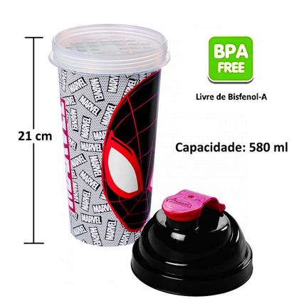 Imagem de Kit Copo Shake Caneca e Garrafinha Infantil Homem Aranha