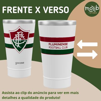 Imagem de KIT Copo Térmico GOCASE Vibe 470ml do FLUMINENSE com Tirante, Eco Saquinho e abridor Molib