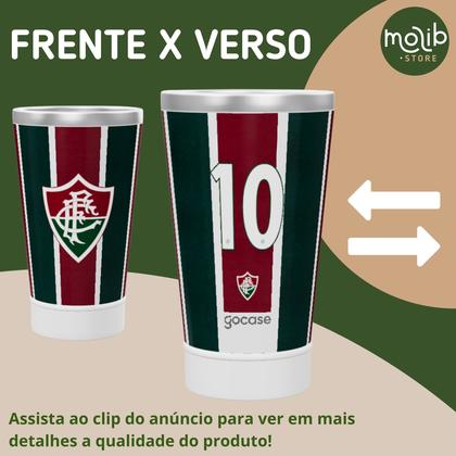 Imagem de KIT Copo Térmico GOCASE Vibe 470ml do FLUMINENSE com Tirante, Eco Saquinho e abridor Molib