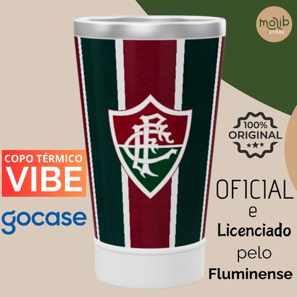 Imagem de KIT Copo Térmico GOCASE Vibe 470ml do FLUMINENSE com Tirante, Eco Saquinho e abridor Molib