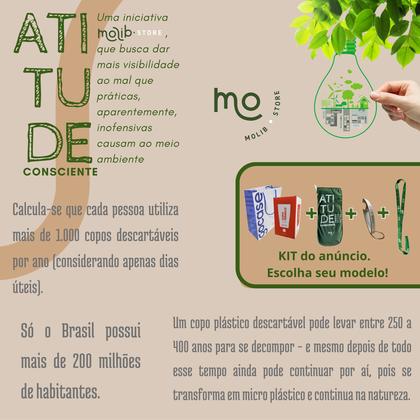 Imagem de KIT Copo Térmico GOCASE Vibe 470ml do FLUMINENSE com Tirante, Eco Saquinho e abridor Molib