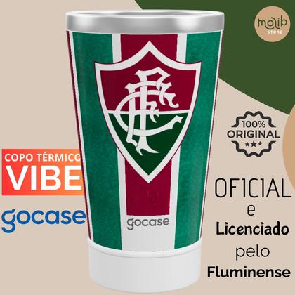 Imagem de KIT Copo Térmico GOCASE Vibe 470ml do FLUMINENSE com Tirante, Eco Saquinho e abridor Molib