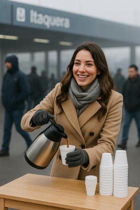 Imagem de Kit Copo Termico Isopor Café E Bebidas Quentes 300Ml 100 Un