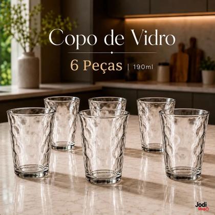 Imagem de Kit Copos de Vidro Bolinha 190ml para Água Suco Refrigerante e Drinks