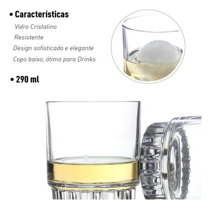 Imagem de Kit Copos De Whisky Drink Vidro Conjunto 6 Peças