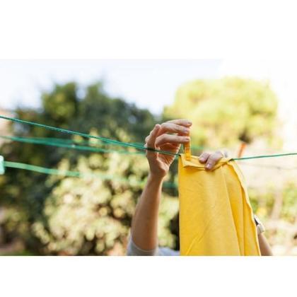 Imagem de Kit Corda Varal 10 Metros E 24 Prendedores Plástico Grande