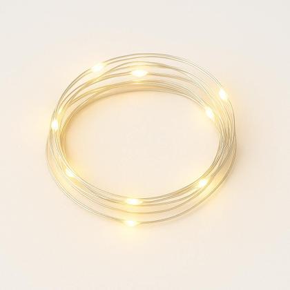 Imagem de Kit Cordão de Luz LED 2 Metros 20 LEDs Branco Quente Flexível Portátil com 2 Pilhas AA Incluso  Ideal para Decoração de Ambientes