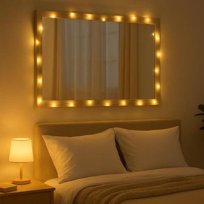 Imagem de Kit Cordão de Luz LED 2 Metros 20 LEDs Branco Quente Flexível Portátil com 2 Pilhas AA Incluso  Ideal para Decoração de Ambientes