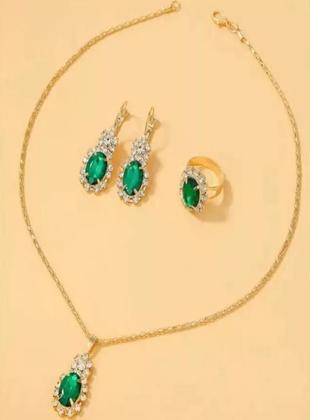 Imagem de Kit Cordão + Par De Brincos + Anel Feminino - Banhado A Ouro