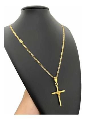 Imagem de Kit Cordão Pulseira Pingente 3Mm Piastrine Banhado A Ouro