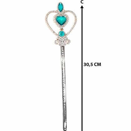 Imagem de Kit Coroa de Princesa Infantil Tiara Coroa Varinha Mágica e Trança pra Menina