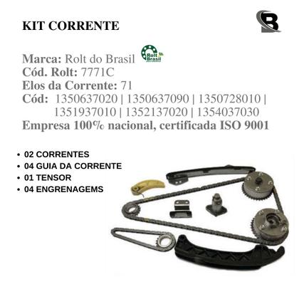 Imagem de Kit Corrente Corolla 2.0 2010 2011 2012 2013 2014 71 Elos