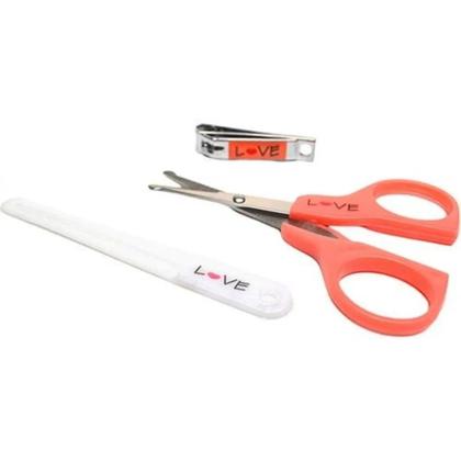 Imagem de Kit Cortador de Unha com Tesoura e Lixa 3 Peças - Love