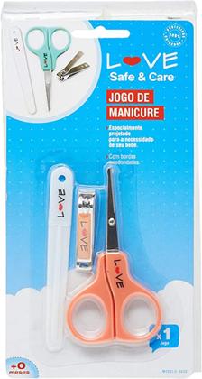 Imagem de Kit Cortador de Unha com Tesoura e Lixa 3 Peças - Love