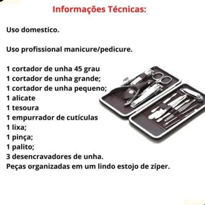 Imagem de Kit Cortador De Unha Manicure Portatil Estojo Pinca Tesoura
