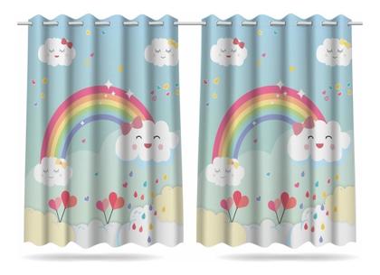 Imagem de Kit Cortina + 3 Capas Almofadas Infantil Chuva De Amor