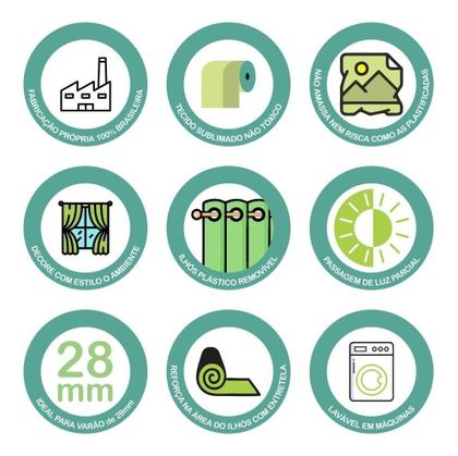 Imagem de Kit Cortina + 3 Capas Almofadas Infantil Chuva De Amor