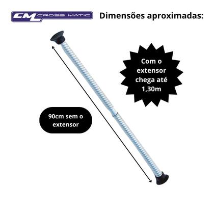 Imagem de Kit Cortina Box Banheiro Antimofo + Varão Suporte de cortina