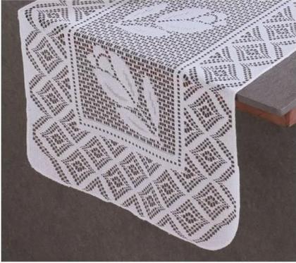 Imagem de Kit Cortina Renda para Janela e Pia Armário Balcão e Toalha Trilho Caminho de Mesa 40x160 Decoração Tulipas