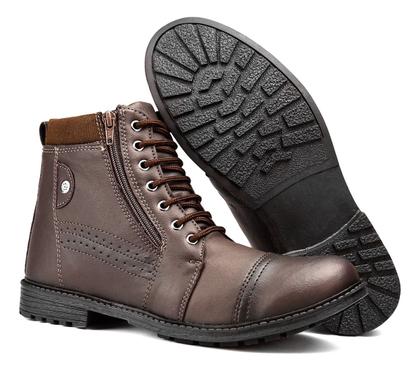 Imagem de Kit Coturno Masculino Bota Casual C/ziper Relogio Chinelo