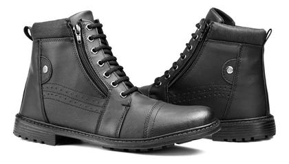 Imagem de Kit Coturno Masculino Bota Casual C/ziper Relogio Chinelo