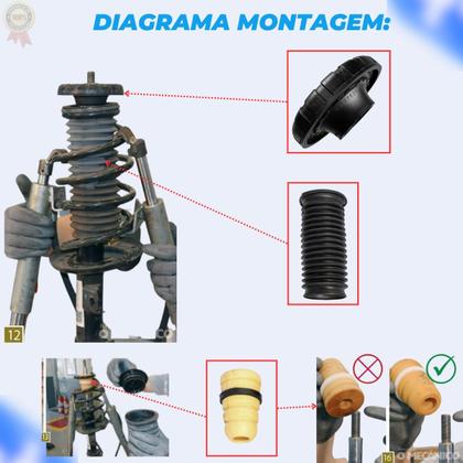 Imagem de Kit Coxim Amortecedor Dianteiro Gm Onix Prisma 2012 A 2019