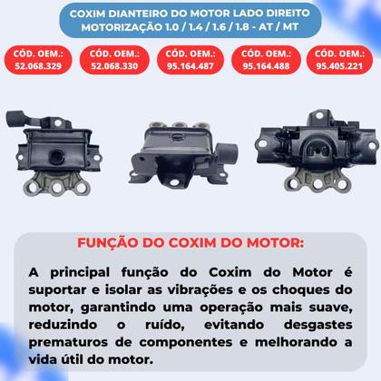 Imagem de Kit Coxim Motor Cambio Manual Gm Onix Prisma Spin Cobalt