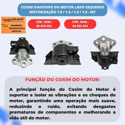 Imagem de Kit Coxim Motor Cambio Manual Onix Prisma Spin Cobalt Sonic