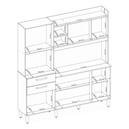 Imagem de Kit Cozinha 6 Portas 2 Gavetas Select
