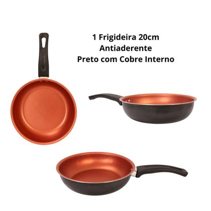 Imagem de Kit Cozinha Alumínio - 1 Forma Retangular N1 - 1 Forma Retangular N2 + Frigideira 20cm Antiaderente