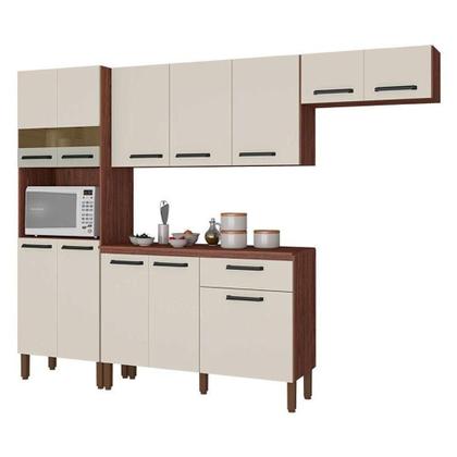 Imagem de Kit Cozinha Ambiente Versalhes 4 Peças Nogueira Off White - Kits Paraná