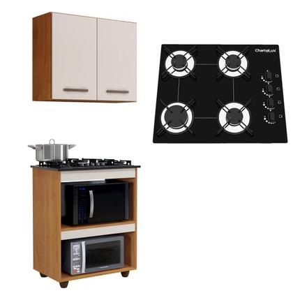 Imagem de Kit Cozinha Balcão Armário Turim e Cooktop 4 Bocas Chamalux