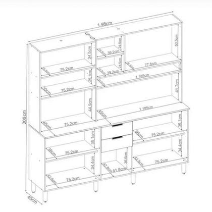 Imagem de Kit Cozinha Compacta Amora 10 Portas e 2 Gavetas com pés 98221 Demóbile