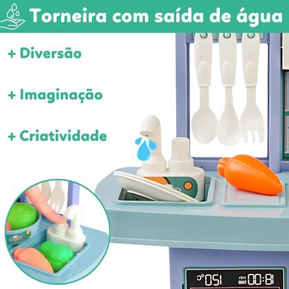 Imagem de Kit Cozinha De Brinquedo Infantil Completa Solta Água E Som
