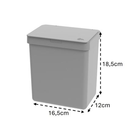 Imagem de Kit Cozinha Dispenser Porta Detergente Lixeira 2,5L Single Cinza - Coza