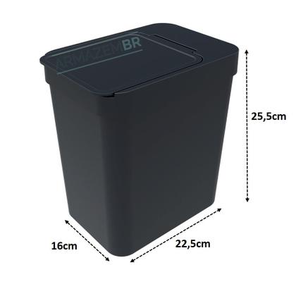 Imagem de Kit Cozinha Dispenser Porta Detergente + Lixeira 5 Litros Porta Saco Plástico - Soprano