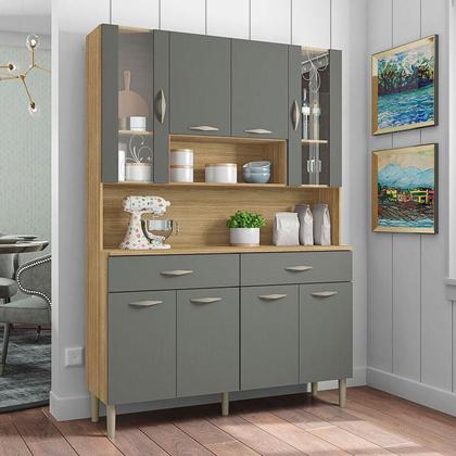 Imagem de Kit Cozinha Golden 8 Portas Freijó Gris - Kits Paraná