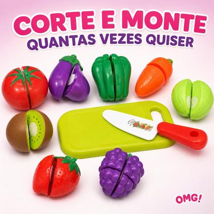 Imagem de Kit Cozinha Infantil 30 Peças Brinquedo Lúdico Educativo com Comidinhas e Acessórios