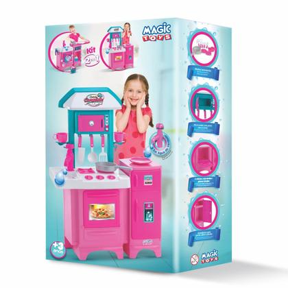 Imagem de Kit Cozinha Infantil E Máquina De Lavar Faz De Conta Saí Água Com Acessórios Magic Toys