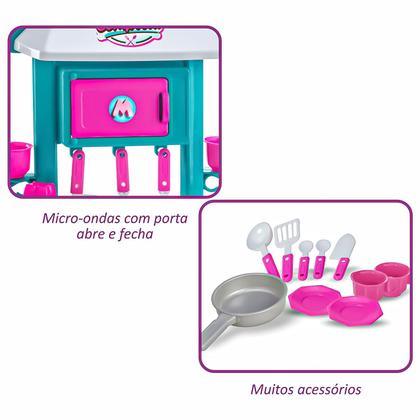 Imagem de Kit Cozinha Infantil E Máquina De Lavar Faz De Conta Saí Água Com Acessórios Magic Toys