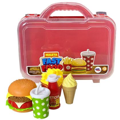 Imagem de Kit Cozinha Infantil Maleta Lanche Hamburguer Fast Food Paki